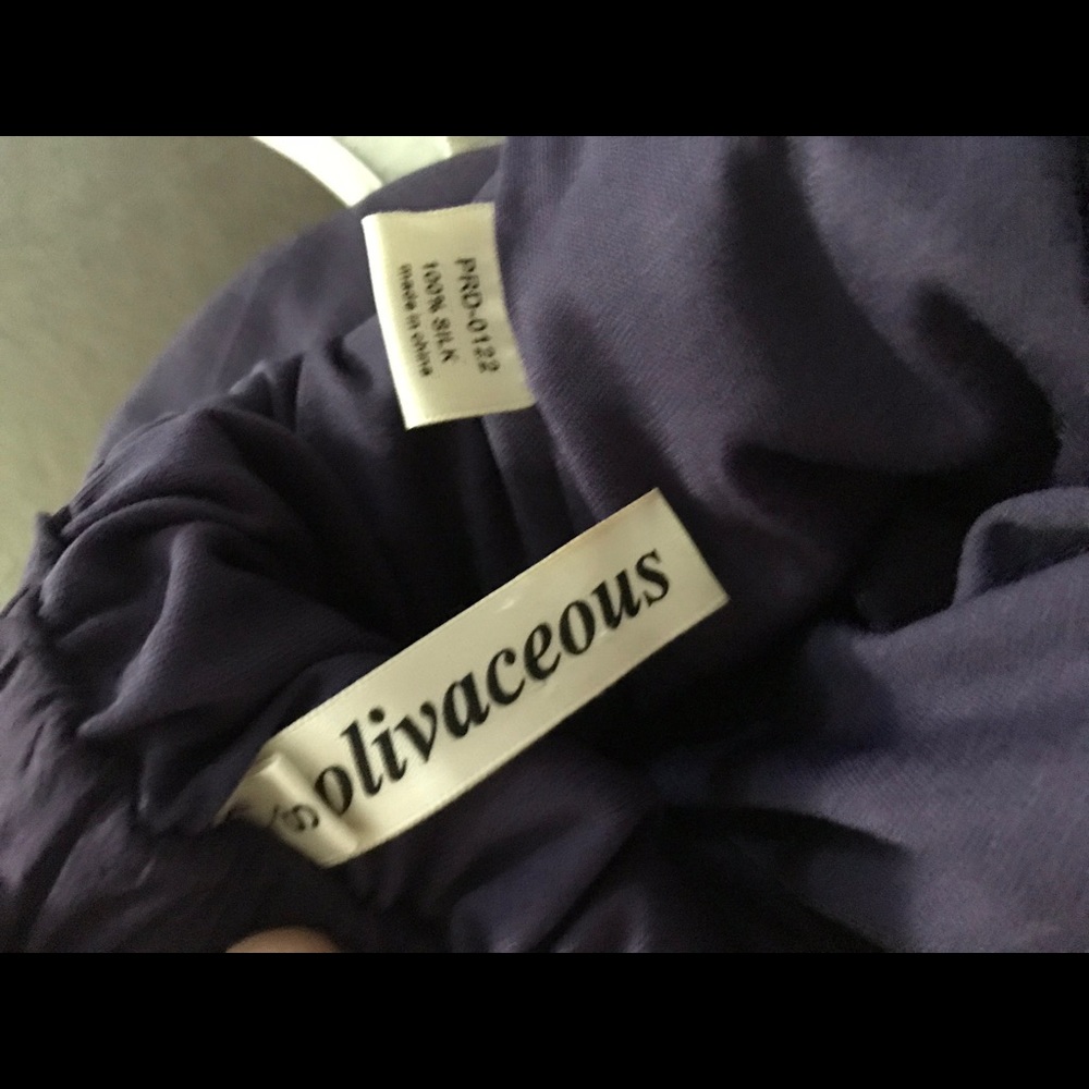 Olivaceous 100% silk layered plum maxi skirt - Picture 16 of 16